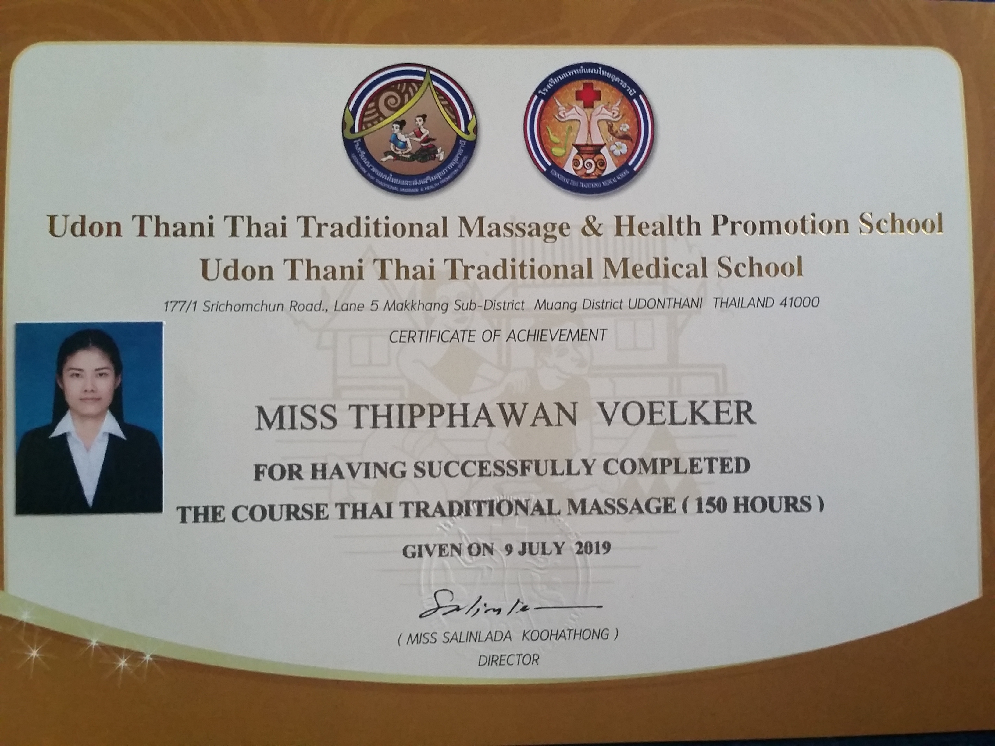 Zertifikat Tradititionell Thai Massage